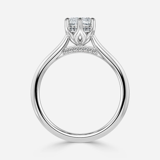 Ria Hidden Halo Engagement Ring in Platinum