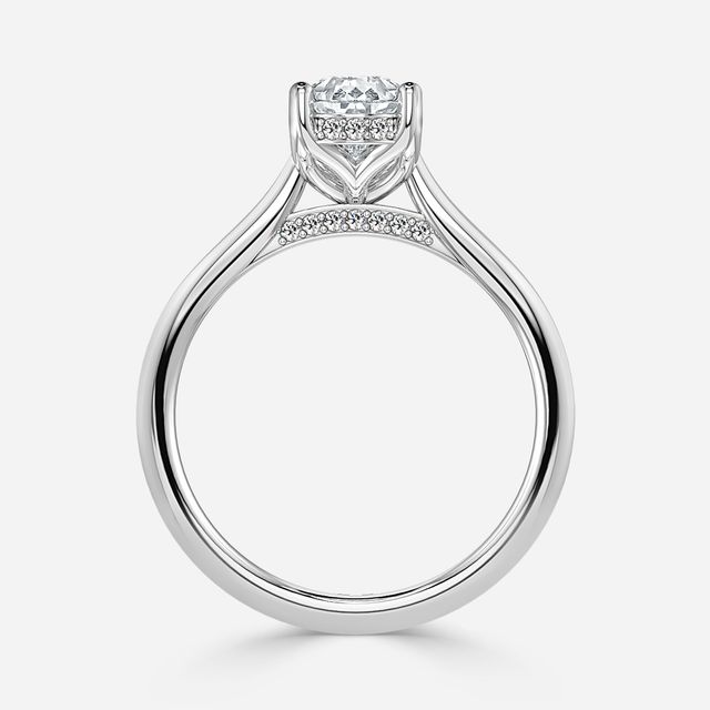 Ria Hidden Halo Engagement Ring in Platinum