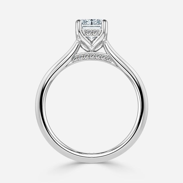 Ria Hidden Halo Engagement Ring in Platinum