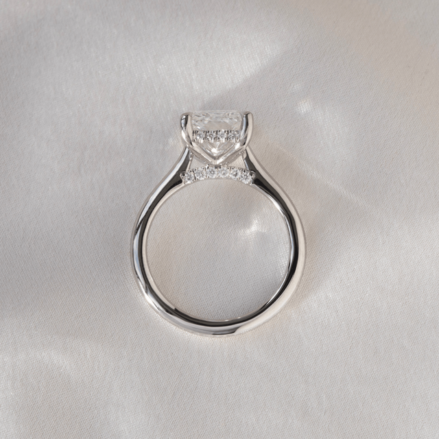 3 Carat Lab Grown Radiant Diamond Hidden Halo Engagement Ring in Platinum - Juliette