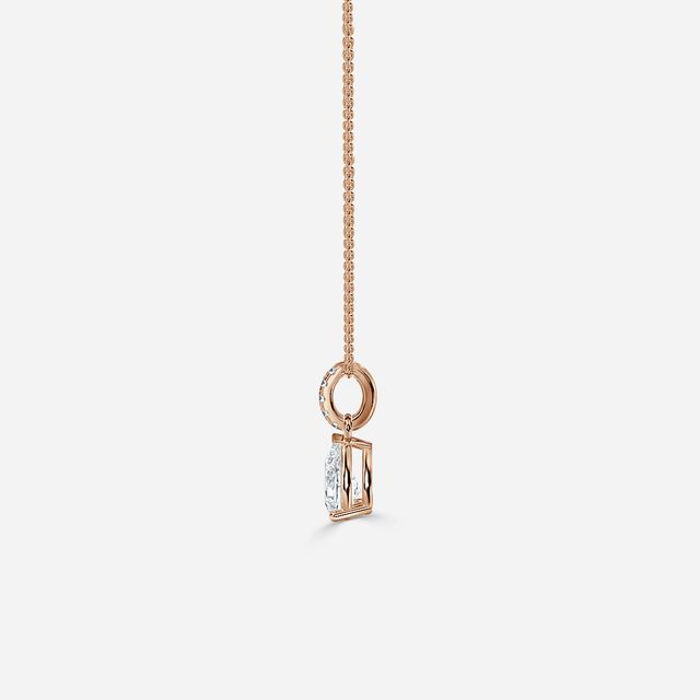 Yara Rose Gold Diamond Pendant with Pavé Bail