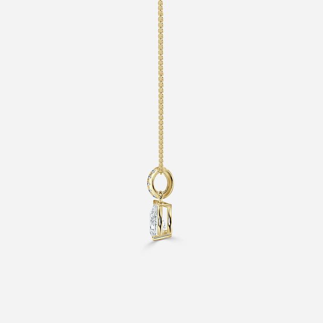 Yara Yellow Gold Diamond Pendant with Pavé Bail