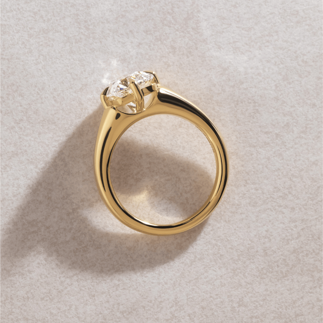 2.50 Carat Lab Grown Old Mine Cut Diamond Solitaire Engagement Ring in Yellow Gold - Blair