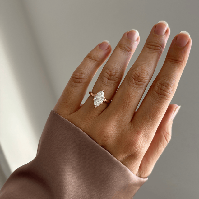 2 Carat Lab Grown Marquise Diamond Solitaire Engagement Ring in Yellow Gold - Jennifer Customised