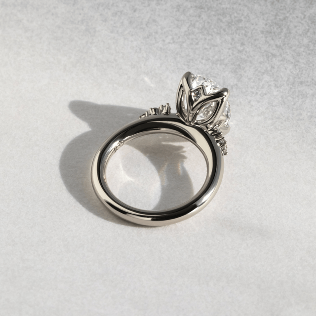 2.50 Carat Lab Grown Oval Diamond Cluster Engagement Ring in Platinum - Everest
