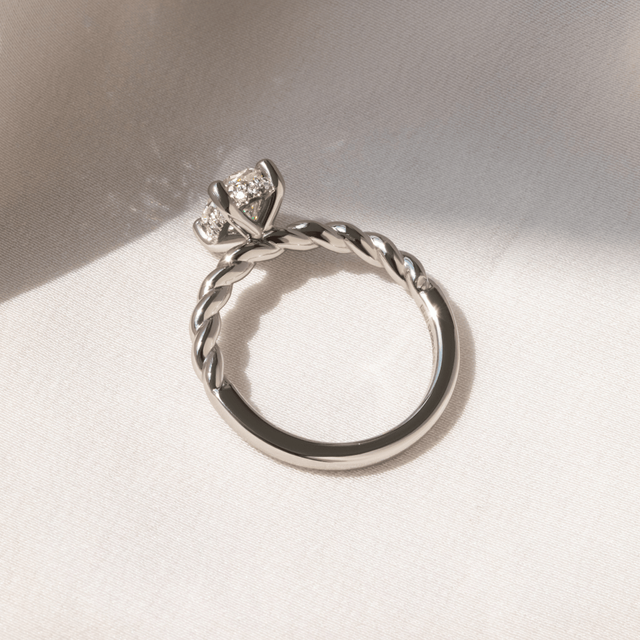 1 Carat Lab Grown Oval Diamond Hidden Halo Engagement Ring in Platinum - Midas