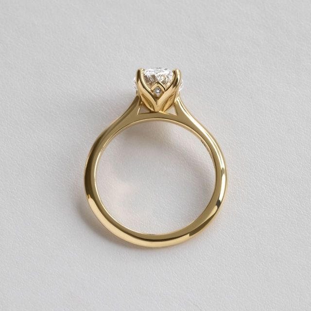 2.50 Carat Lab Grown Oval Diamond Solitaire Engagement Ring in Yellow Gold - Aerin