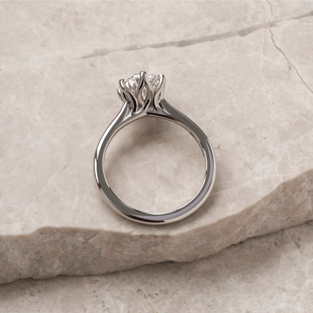 2 Carat Lab Grown Oval Diamond Solitaire Engagement Ring in Platinum - Elswin