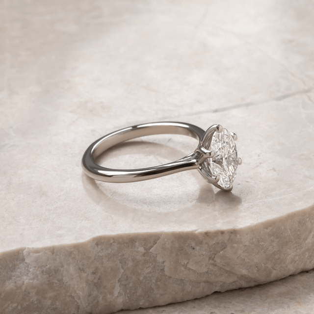 2 Carat Lab Grown Oval Diamond Solitaire Engagement Ring in Platinum - Elswin