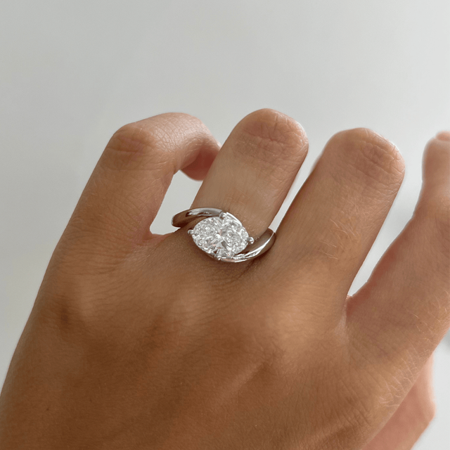 2 Carat Lab Grown Oval Diamond Solitaire Engagement Ring in Platinum - Naia