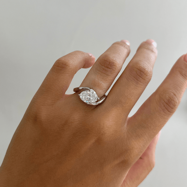 2 Carat Lab Grown Oval Diamond Solitaire Engagement Ring in Platinum - Naia