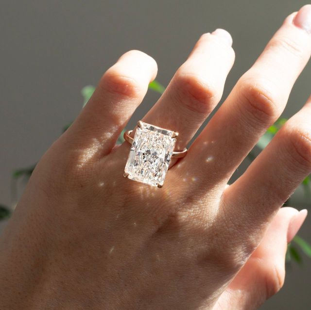 16.50 Carat Lab Grown Radiant Cut Diamond Solitaire Engagement Ring in Rose Gold - Chelsea