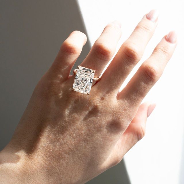 16.50 Carat Lab Grown Radiant Cut Diamond Solitaire Engagement Ring in Rose Gold - Chelsea