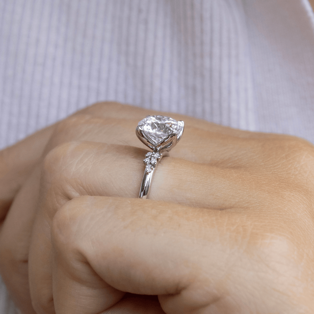 2.70 Carat Lab Grown Round Diamond Cluster Engagement Ring in Platinum - Everest