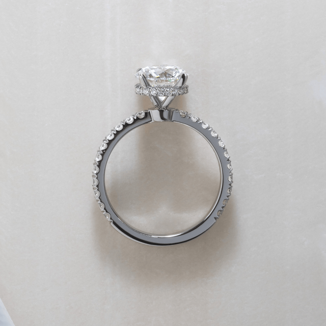 2 Carat Lab Grown Round Diamond Hidden Halo Engagement Ring in Platinum - Samara