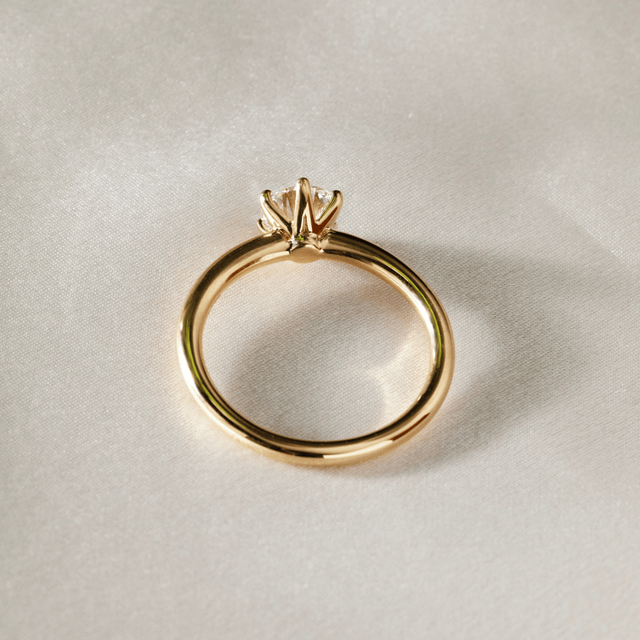 1 Carat Lab Grown Round Diamond Solitaire Engagement Ring in Yellow Gold - Favian