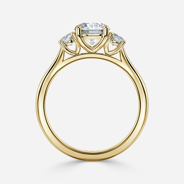 Julia Yellow Gold Trilogy Engagement Ring