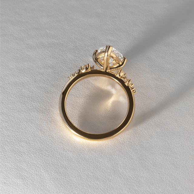 2.50 Carat Lab Grown Marquise Diamond Cluster Engagement Ring in Yellow Gold - Morning Star