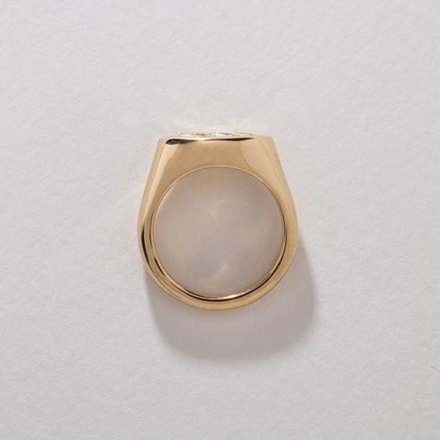 2 Carat Lab Grown Yellow Marquise Diamond East-West Engagement Ring in Yellow Gold - Adair