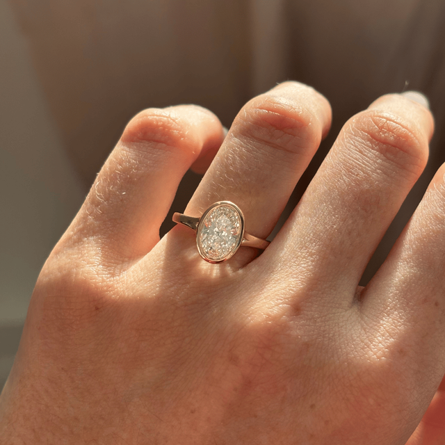 2.00 Carat Lab Grown Oval Diamond Solitaire Engagement Ring in Yellow Gold - London