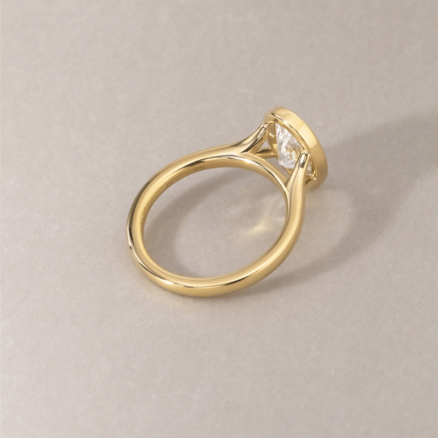 2.00 Carat Lab Grown Oval Diamond Solitaire Engagement Ring in Yellow Gold - London