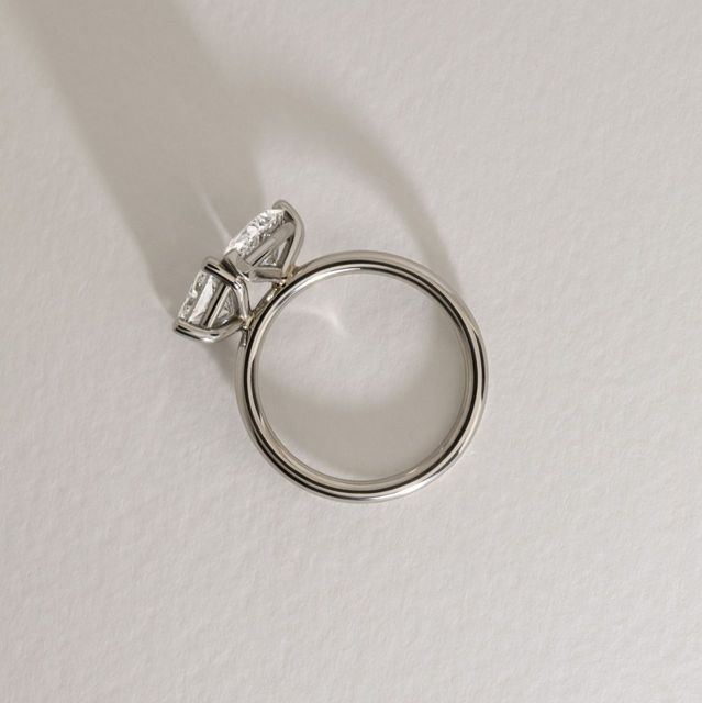 Toi Et Moi Lab Grown Radiant And Pear Diamond Engagement Ring in Platinum