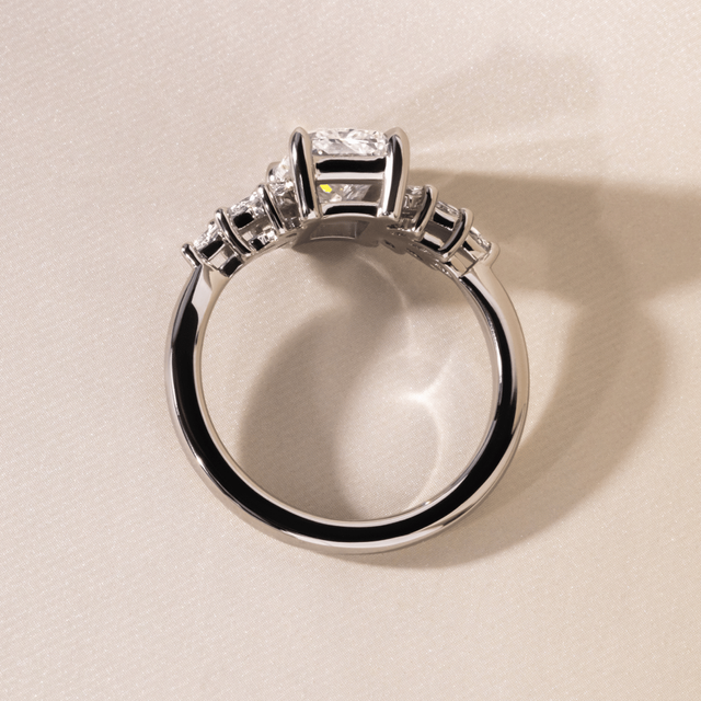 2 Carat Lab Grown Radiant Cut Diamond Cluster Engagement Ring in Platinum - Anastasia