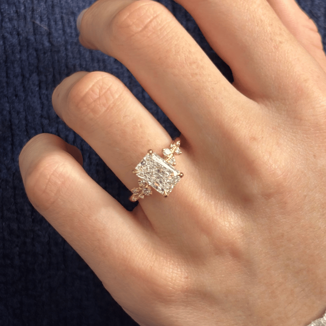 2.50 Carat Lab Grown Radiant Diamond Cluster Engagement Ring in Yellow Gold - Morning Star