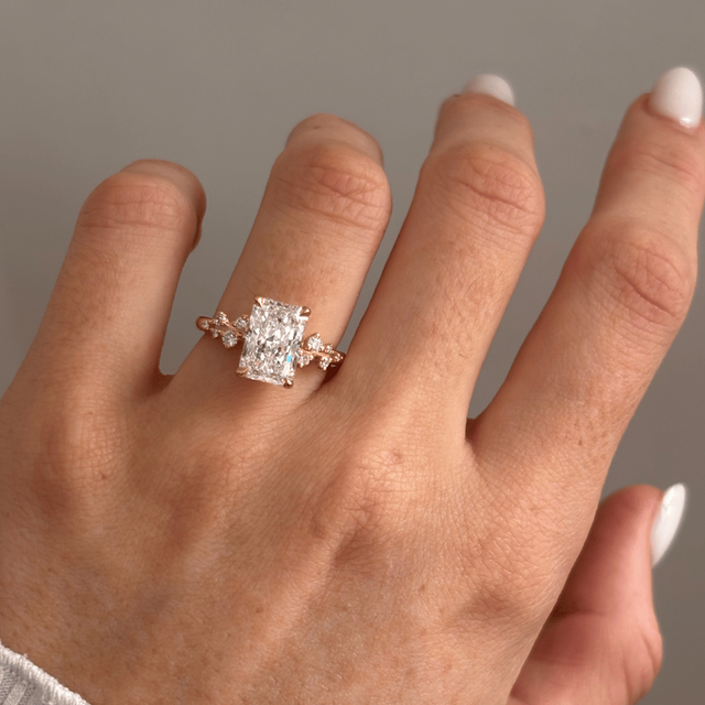 2.50 Carat Lab Grown Radiant Diamond Cluster Engagement Ring in Yellow Gold - Morning Star