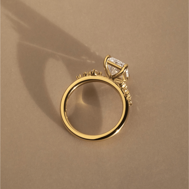 2.50 Carat Lab Grown Radiant Diamond Cluster Engagement Ring in Yellow Gold - Morning Star