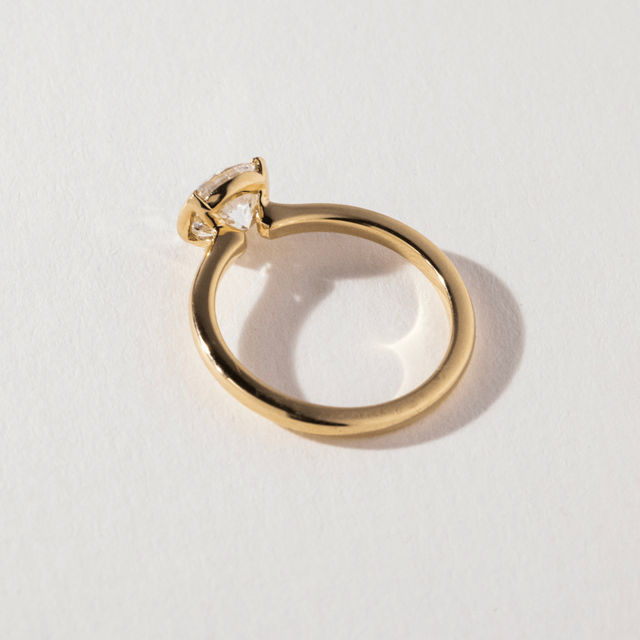 1.20 Carat Lab Grown Round Diamond Bezel Set Solitaire Engagement Ring in Yellow Gold - Avian