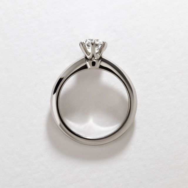 0.75 Carat Natural Round Diamond Solitaire Engagement Ring in Platinum - Favian