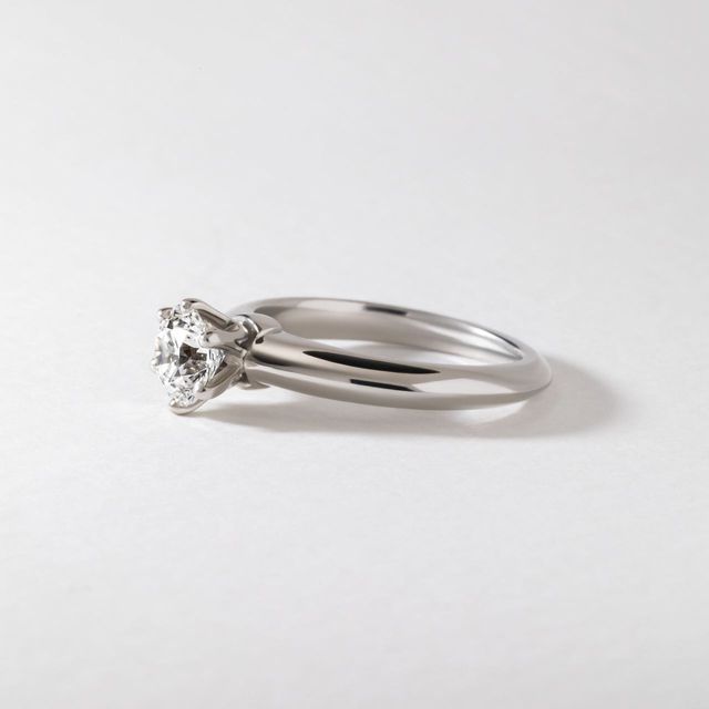 0.75 Carat Natural Round Diamond Solitaire Engagement Ring in Platinum - Favian