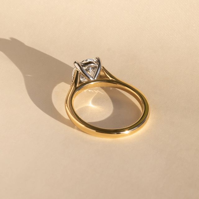1.40 Carat Lab Grown Round Diamond Vintage Engagement Ring in Two Tone - Francis
