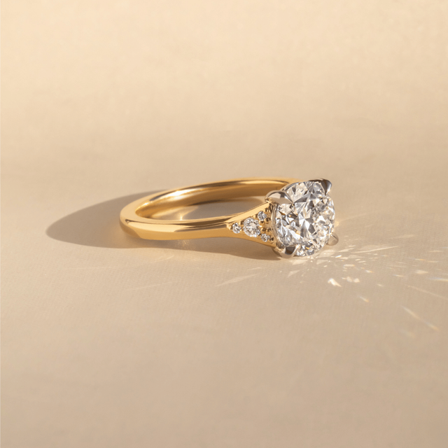 1.40 Carat Lab Grown Round Diamond Vintage Engagement Ring in Two Tone - Francis