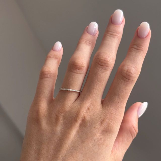 0.15 Carat Natural Round Diamond Microset Eternity Ring in White Gold