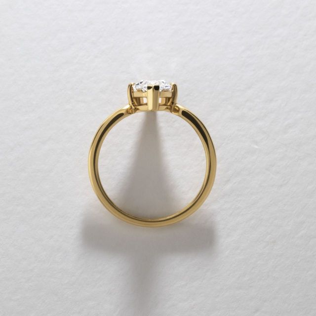 1.50 Carat Lab Grown Marquise Diamond Solitaire Engagement Ring in Yellow Gold - Ferre