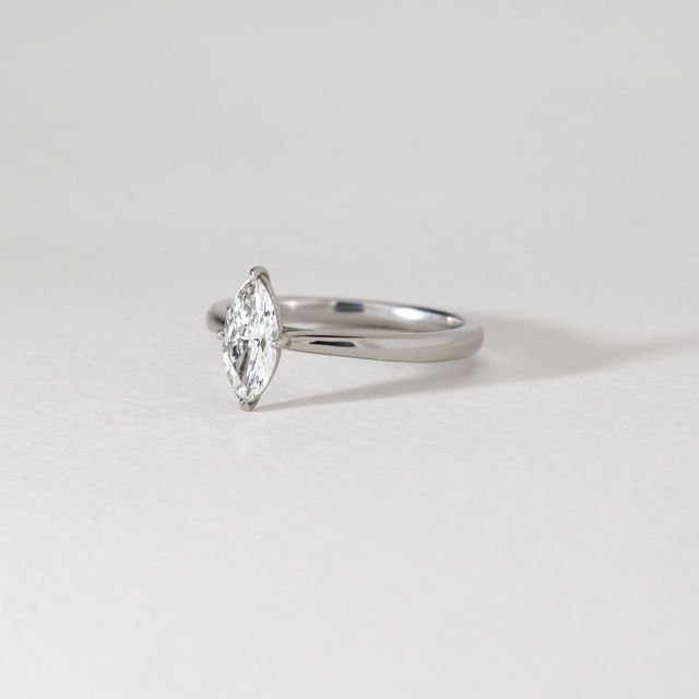 0.60 Carat Lab Grown Marquise Diamond Solitaire Engagement Ring in Platinum - Serena