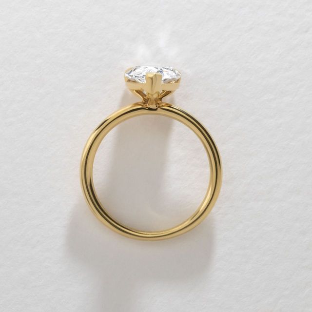 2.50 Carat Lab Grown Pear Diamond Solitaire Engagement Ring in Yellow Gold - Chelsea