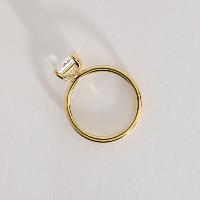 2.80 Carat Lab Grown Radiant Diamond Solitaire Engagement Ring in Yellow Gold - Chelsea