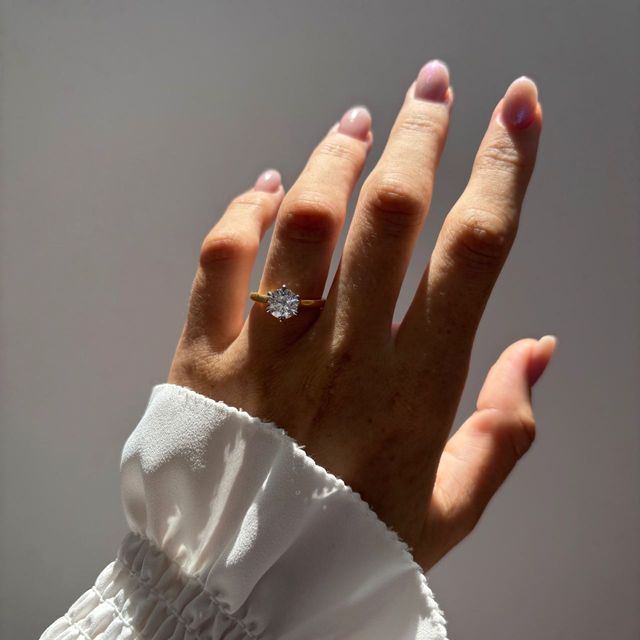 1.50 Carat Lab Grown Round Diamond Hidden Halo Engagement Ring in Two Tone - Diedra