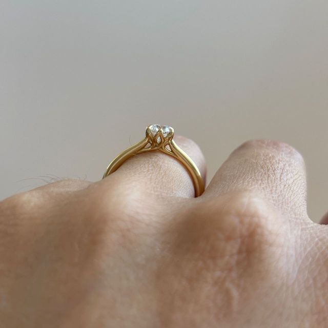 0.50 Carat Natural Round Diamond Solitaire Engagement Ring in Yellow Gold - Elswin