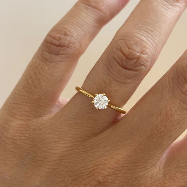 0.50 Carat Natural Round Diamond Solitaire Engagement Ring in Yellow Gold - Elswin