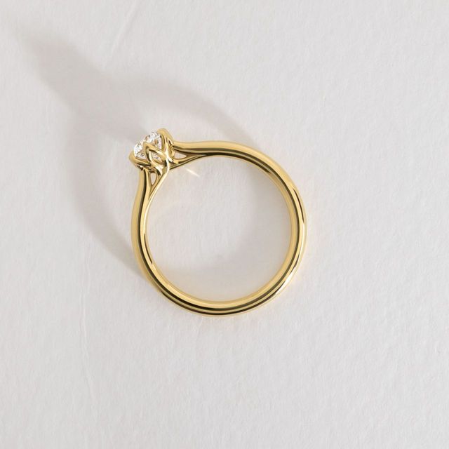 0.50 Carat Natural Round Diamond Solitaire Engagement Ring in Yellow Gold - Elswin
