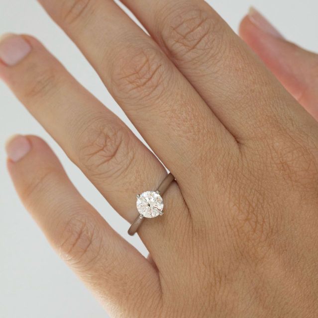 1.20 Carat Lab Grown Round Diamond Solitaire Engagement Ring in Platinum - Nora