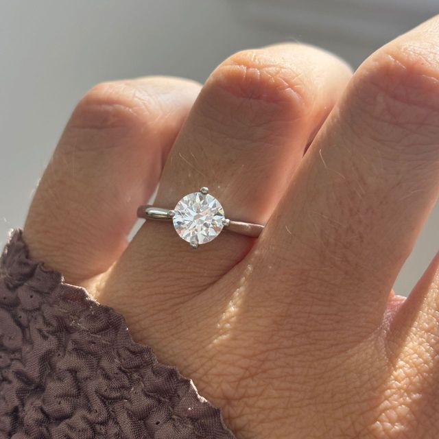 1.20 Carat Lab Grown Round Diamond Solitaire Engagement Ring in Platinum - Nora