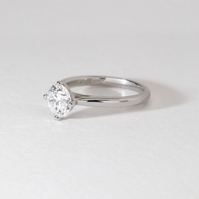 1.20 Carat Lab Grown Round Diamond Solitaire Engagement Ring in Platinum - Nora
