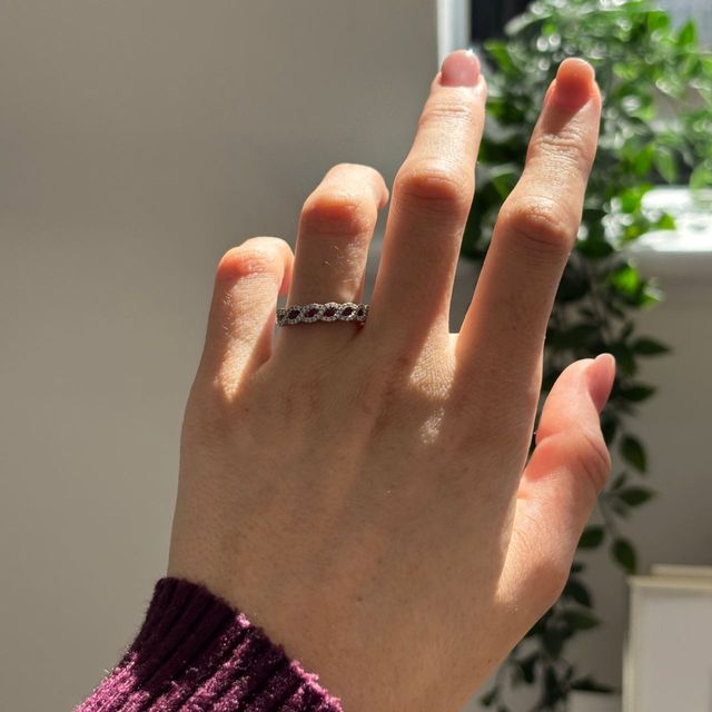 0.35 Carat Natural Ruby and 0.22 Carat Diamond Infinity Half Eternity Wedding Band in Platinum
