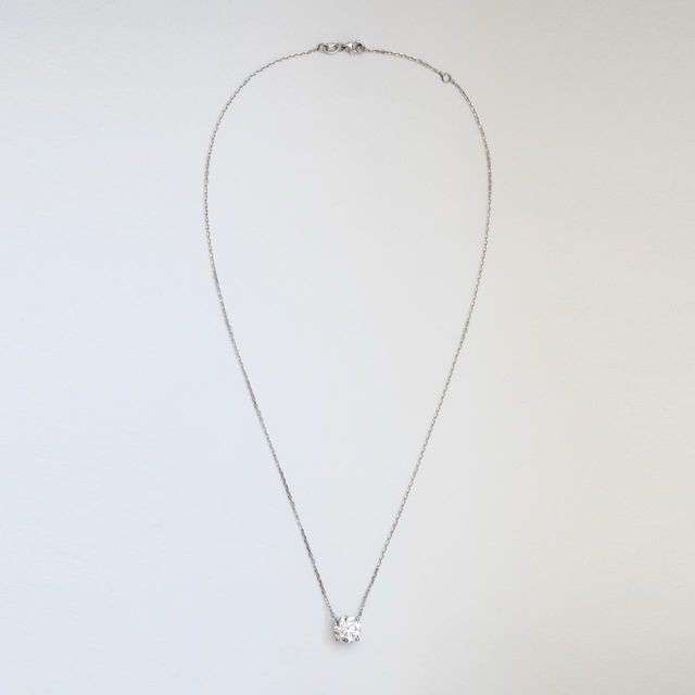 2.50 Carat Lab Grown Round Diamond Solitaire Pendant in 18k White Gold - Ariana