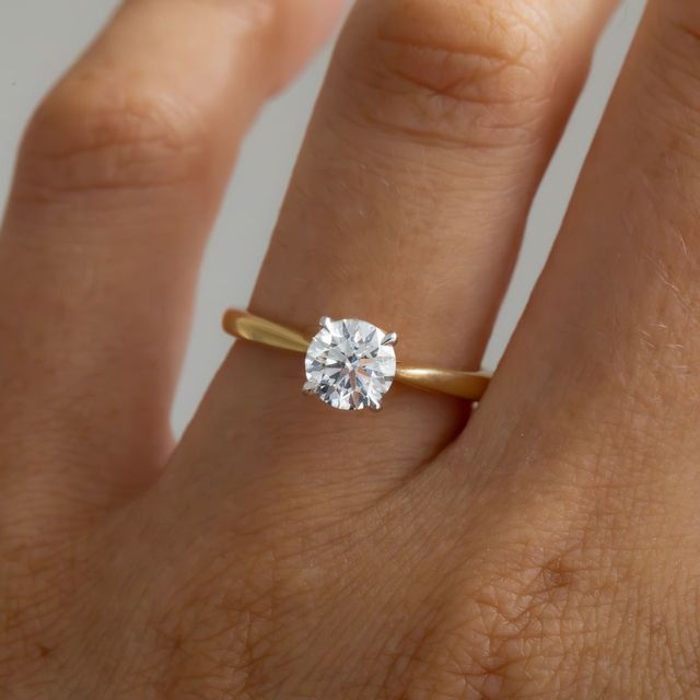 0.80 Carat Lab Grown Round Diamond Solitaire Engagement Ring in Two Tone - Jessie